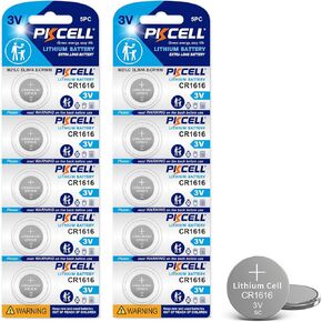 PKCELL CR1616 3V Lithium Battery CR 1616 Batteries - Pack of 5