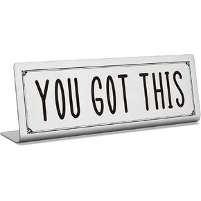 Motivational Home Office Decor Sign for Cubicle Decor or Desk Decorations, Farmhouse Decorative Office Desk Accessories, Inspirational Gifts for Women Men, DSG122