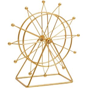 Abaodam Ferris Wheel Shelf Decor Ferris Wheel Model Figurines Home Decor Gold Statue Desktop Shelves Iron Figure Ornaments Metal Shelving Ornament for Home Decor Ferris Wheel Decoration