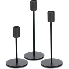 French Gold Candlestick Holders for Taper Candles Set of 3, Metal Tapered Candle Holders, Tall Candle Sticks Holder Decor for Wedding, Dinning, Party, Anniversary, Fits 3/4 Inch Thick Candle