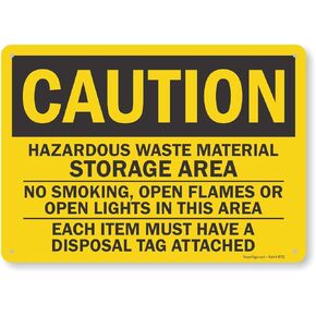 SmartSign "Caution - Hazardous Waste Material, Storage Area" Sign | 10" x 14" Plastic