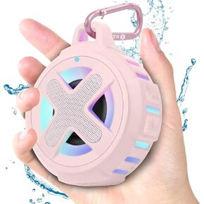 XLeader X8,Upgraded,IPX7 Waterproof Shower Bluetooth Speaker, Deep Bass,Small Portable Wireless Floating Speaker with Lights,Clip,2000mAh,for Pool,Beach,Camping,Kayak,Paddle board,Golf,Travel,Gifts...