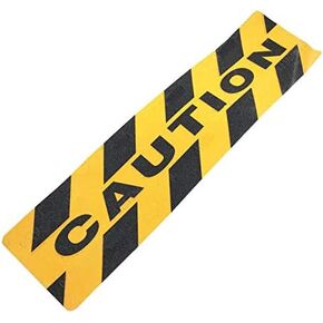 4PCS(6" X 24") Caution Sign, Non-Slip Stair Warning Caution Tape Treads, Self-Adhesive Black/Yellow Safety Floor Decal,Anti Slip Tape Stickers for Workplace/Home. Safety Tape Stair Sign