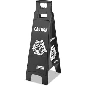 Rubbermaid Commercial Products "Caution Wet Floor" Sign, 26-Inch, Yellow, 2-Sided, Floor Warning Sign for Public Spaces, Pack of 6