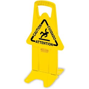 Rubbermaid Commercial Products "Caution Wet Floor" Sign, 26-Inch, Yellow, 2-Sided, Floor Warning Sign for Public Spaces, Pack of 6 in Kuwait
