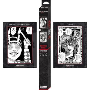 ABYSTYLE Junji Ito Boxed Poster Set 20.5" x 15.5" Includes 2 Mini Posters Horror Anime Manga Wall Art Prints for Bedroom Office Room Decor Gift