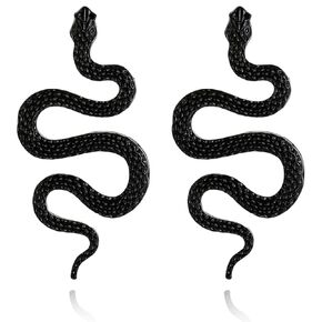 Snake Earrings for Women, Silver Long Serpent Earrings Taylor Reputation Snake Earrings Punk Gothic Earrings for Teen Girls, Vintage Snake Jewelry Inspired Fans Gift for Halloween