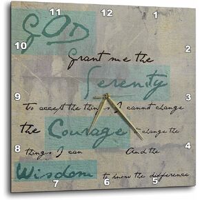 3dRose dpp_50568_3 Serenity Prayer-Inspirational-Spiritual-Wall Clock, 15 by 15-Inch