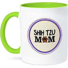 3dRose Shih Tzu Dog Mom Mug, 11 oz, Black