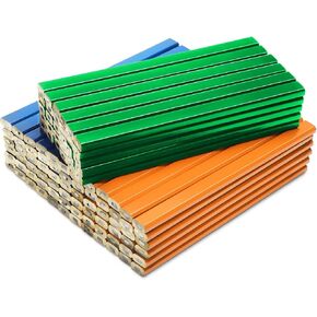 120 Pieces Carpenter Pencil 7 Inch Flat Octagonal Hard Black Carpenter Marking Pencils Construction Pencils Contractor Pencils for Wood Working Tools Marking and Concrete Marking, Red Blue Black