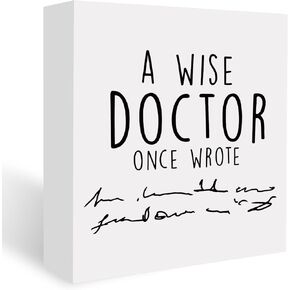 sunepany Doctor Decor for Women Men Surgeon Coworkers Desk Signs Dental Decor Wooden Box Sign Doctors Day Gifts Retirement Gifts Rustic Office Desk Decor for Table Shelf Home Funny Office Decor