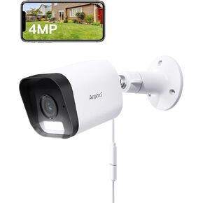 ARENTI 4MP Color Night Vision Security Camera Outdoor Wired, Outside Cameras for Home Security with Spotlight/Siren Alarm, Motion/AI Human Detection, IP65, Work with Alexa, 2.4Ghz Only (O3 2PC)