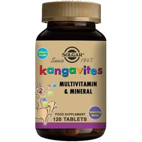 Solgar Kangavites, Bouncin’ Berry Flavor - 120 Chewable Tablets - Complete Multivitamin & Mineral Formula for Children - Vegan, Gluten Free