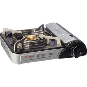 Chef Master 90011 Portable Butane Stove | 10,000 BTU Outlet | Camp Kitchen Equipment | Emergency Stove | Hurricane Stove | Single Burner Camp Stove | Camping Cooking Stove + 4 Fuel Canisters