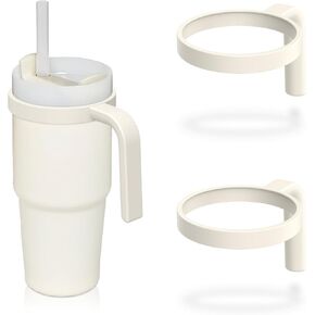 مقبض بهلوان لكوب ستانلي 14oz Quencher H2.0 Flowstate Tumbler، حزمة من 2 مقابض بهلوان، مضاد للانزلاق، صديق لحامل أكواب السيارة، قبضة محسنة، انسكابات أقل (وردي فاتح، 14 أونصة)