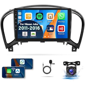 [8 Core 4G+64G] Android 13 Car Stereo for Nissan Juke 2011-2016 with Wireless Apple Carplay Android Auto,9'' Touchscreen Car Radio with WiFi,GPS Navigation,Bluetooth,FM/RDS,SWC+Backup Camera