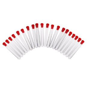 Dzrige 20pcs Test Tubes with Caps Plastic Test Tubes 15×110mm Clear Test Tubes for Halloween Nurse Party Scientific Experiments School Teaching Decorations
