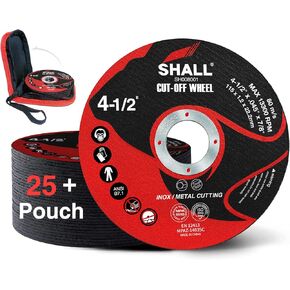 يجب أن تحتوي على 25 عجلة قطع، 115 × 1.2 × 22.2 مم، عجلة قطع مع حقيبة لمطحنة الزوايا، قرص قطع سريع من المعدن والفولاذ المقاوم للصدأ مقاس 4.5 بوصة، عجلة مطحنة لقطع المعادن للأغراض العامة in Kuwait