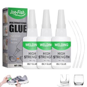 Jue Fish Glue, Welding High-Strength Oily Glue, Jue-Fish Welding High-Strength Oily Glue, Multifunctional Glue, High-Strength Oil-Based Welding Adhesive, for Plastic, Metal, Ceramics, Wood Etc (3PCS)