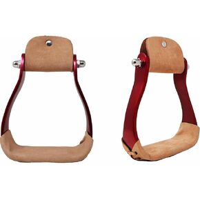 PRORIDER Western Horse Tack Red Aluminum Saddle Barrel Racing Stirrups 5175RD