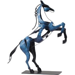 Standing Horse Statue Home Decor, Hand Painted Metal Horse Desktop Sculpture, Home & Office Animal Statue, Horse Memorial Gifts for Horse Lovers (Brown)