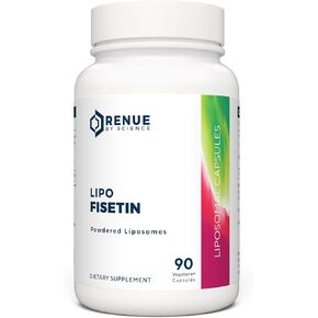 Renue By Science Fisetin | 90 Liposomal Fisetin Supplements - 150mg Fisetin per Serving | Senolytic Supplements | Bioavailable Formula for Increased Absorption | Non-GMO & Made in The USA