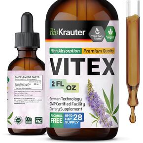 Vitex Tincture - Chasteberry Extract Supplement for Women - Fast Absorption Formula - Alcohol & Sugar Free Chaste Tree Supplement - Vegan Drops 4 Fl.Oz.