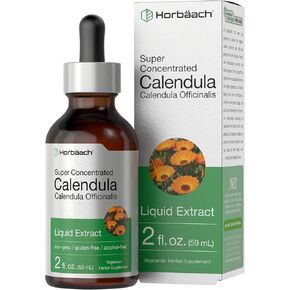 Horbäach Calendula Extract Tincture | 2 fl oz | Alcohol Free | Vegetarian, Non-GMO, Gluten Free Liquid Supplement