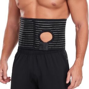Adjustable Ostomy Belt for Men Women, Stoma Support Belt Covers with Hole/Opening for Ostomy Colostomy Ileostomy Urostomy Bag, Abdominal Ostomy Hernia Binder Supplies After Surgery