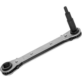 AC Ratchet Wrench, HVAC Service Wrench with HVAC Hexagon Bit Adapter, Premium AC Service Tools for Refrigeration Equipment Repair (3/16", 1/4", 5/16", 3/8")