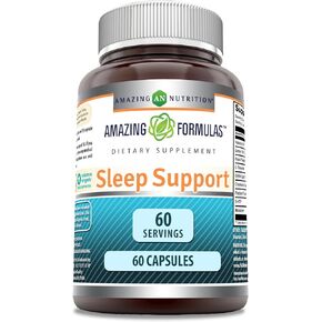 صيغ مذهلة لدعم النوم | مزيج من الميلاتونين، وجذور الناردين، ومستخلص البابونج، وGABA، و5-HTP، والثيانين والمزيد | مكمل غذائي 60 كبسولة | غير معدل وراثيًا | خالي من الغلوتين | صنع في الولايات المتحدة الأمريكية in Kuwait
