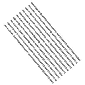 Long Twist Drill Bits, 1.5mm Cutting Diameter 0.06" Shank 1.38" Blade Length, High-Speed Steel Jobber Bit Set (Applications: for Metal Wood Plastic), 10-Pieces