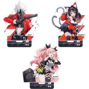 UTIEHD Zenless Zone Zero Character Standees 3-Pack: Collectible Acrylic Display Featuring Grace Howard, Billy & Ellen Joe