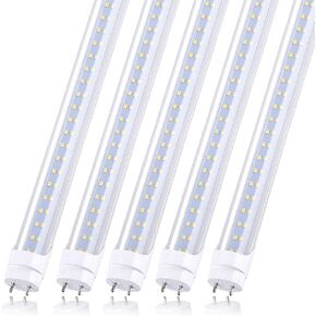 28w Led Tube Light Bulb 4ft, Ballast Bypass Required,2pin G13 End 3360 Lumens, Cold White 6000K, Replace 80W Fluorescent Light,Dual-End Powered Clear Cover AC 85-265V Pack of 4