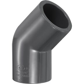 PATIKIL UPVC Pipe Fitting Elbow Schedule 80 1" Socket, 2 Pack 45 Degree Adapter Connector, Gray