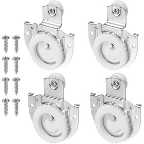 4pcs Sliding Closet Door Roller Kit, Bypass Sliding Hardware Knob Includes 4 Scroll Wheel and 8 Screws to Allow Wardrobe Cabinet Doors Replacement to Slide Smoothly and Quietly