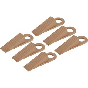 uxcell 6 Pcs Door Stoppers for Bottom of Door, 28mm/1.10 Inch Door Stops, Rubber Door Stopper Wedge Anti Slip, Window Stopper Door Stackable, Brown