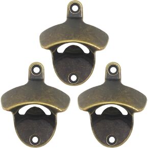 Black Bottle Opener Wall Mounted Beer Cap Opener Mountable Stainless for Cooler Post (3 PCS)