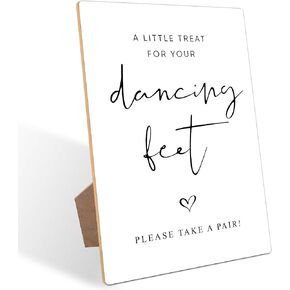 Bride Flip Flops Sign, Minimalist Style Wedding Sign for Wedding Dance Floor Decor, Engagement Party Desk Decor, Reception and Bridal Shower, Wooden Sign with Stand, Wedding Party Favors,3