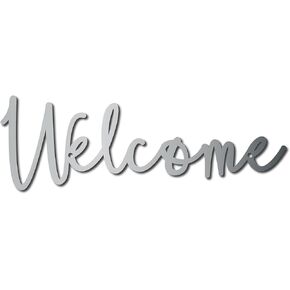 CREATCABIN Believe Metal Sign Wall Art Decor Rustic Letter Signs Hanging Word Sign Decoration for Front Door Home Entry Indoor Outdoor Living Room Aesthetic Bedroom Office 3.9 x 11.8 Inch(Silver)