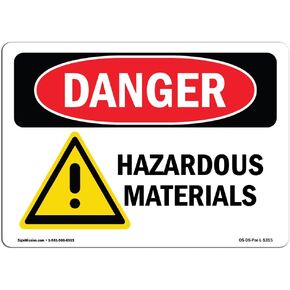 OSHA Danger Sign - Hazardous Materials | Decal | Protect Your Business, Construction Site, Warehouse & Shop Area | Made in The USA