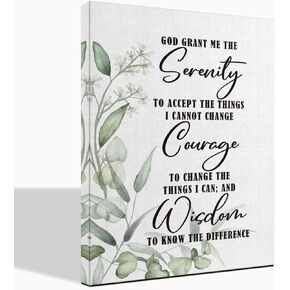 Serenity Prayer Wall Art, Serenity Prayer, Serenity Prayer Wall Décor, Scripture Wall Art, Serenity Prayer Gifts, Framed Canvas Wall Art Decor, Bible Verses Wall Décor, God Grant Me The Serenity 12x15