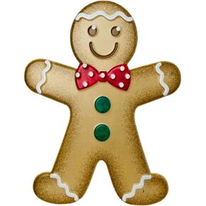 Craig Bachman 13" Metal Embossed Gingerbread: Boy (Red) Wall Door Hanger Ornament Sign