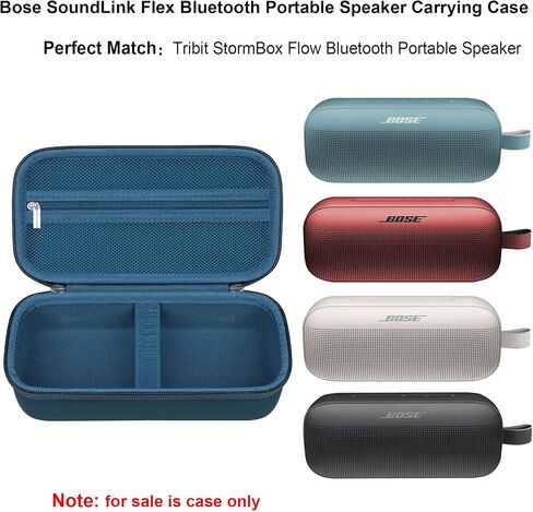 Carrying Case for Bose SoundLink Flex Bluetooth Portable Speaker, Outdoor Travel Wireless Waterproof Speaker Bag Storage Holder, Mesh Pocket for USB Cable Charger, Green with shoulder strap in Saudi Arabia