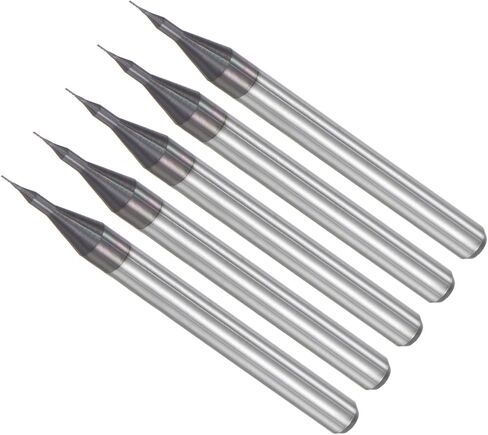 لقم توجيه CNC من CoCud End Mill، ساق 1/8 بوصة قطع 1.5 مم قطر 0.3 مم، قاطع طحن كربيد التنجستين الماسي باليد اليمنى - (التطبيقات: لنقش الحفر باستخدام الحاسب الآلي)، 5 قطع in Kuwait
