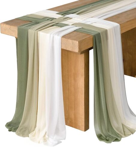 مفرش طاولة من الشيفون البرتقالي المحروق بطول 10 أقدام من Ling's Moment مع بريق فضي لطاولة الزفاف على شكل قلب في الخريف (مجموعة من 8، ظلال الطين) in Kuwait