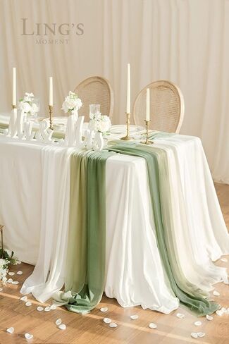 مفرش طاولة من الشيفون البرتقالي المحروق بطول 10 أقدام من Ling's Moment مع بريق فضي لطاولة الزفاف على شكل قلب في الخريف (مجموعة من 8، ظلال الطين) in Kuwait