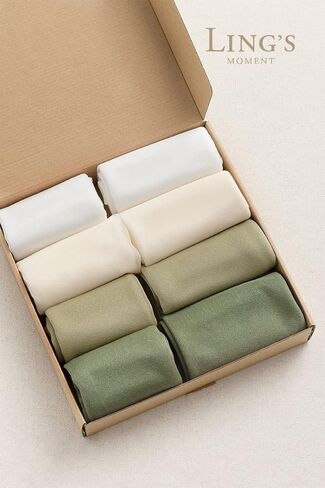 مفرش طاولة من الشيفون البرتقالي المحروق بطول 10 أقدام من Ling's Moment مع بريق فضي لطاولة الزفاف على شكل قلب في الخريف (مجموعة من 8، ظلال الطين) in Kuwait