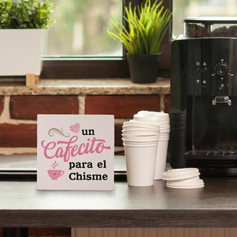 Coffee Sign Coffee and Tea Bar Sign,The Coffee and Tea Bar Love is Brewing Wood Box Sign Desk Decor,Rustic Home Kitchen Office Coffee Bar Decor,5x5 in Kuwait