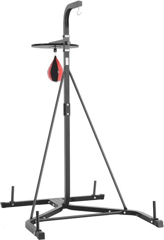VEVOR 2 in 1 Punching Bag Stand, Steel Heavy Duty Workout Equipment, Adjustable Height Boxing Punching Bag and Speed Bag Stand, Freestanding Sandbag Rack, Holds Up to 400 lbs, for Home Gym Fitness in Saudi Arabia